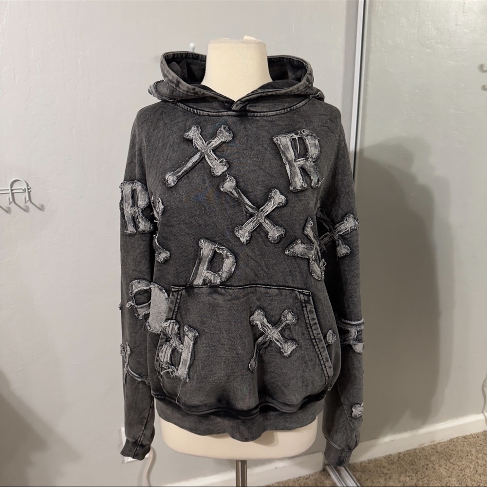 Racer Worldwide Distressed Washed Black Hoodie